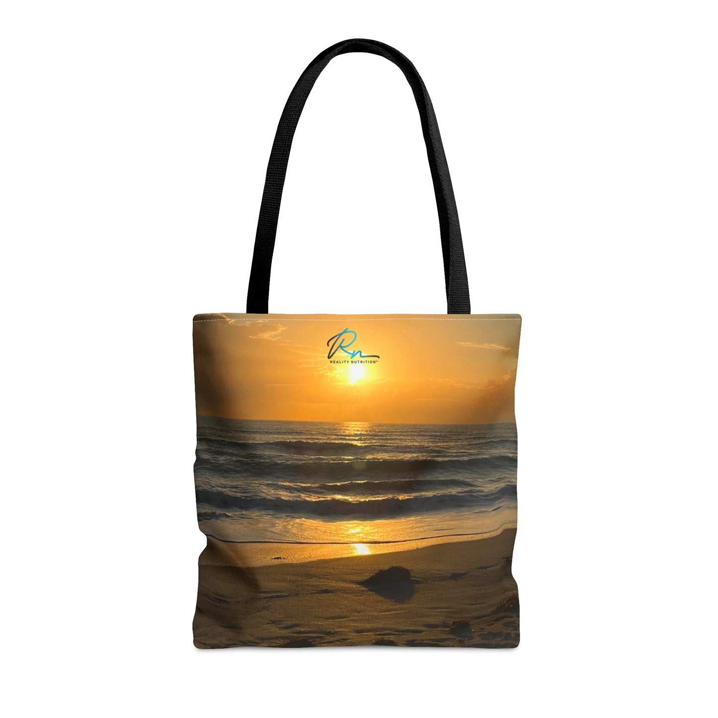 Tote Bag with Florida Beach Scene & Reality Nutrition Logo