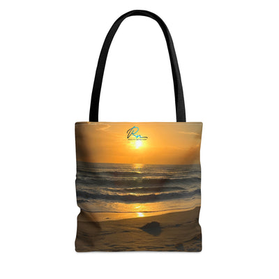 Tote Bag with Florida Beach Scene & Reality Nutrition Logo