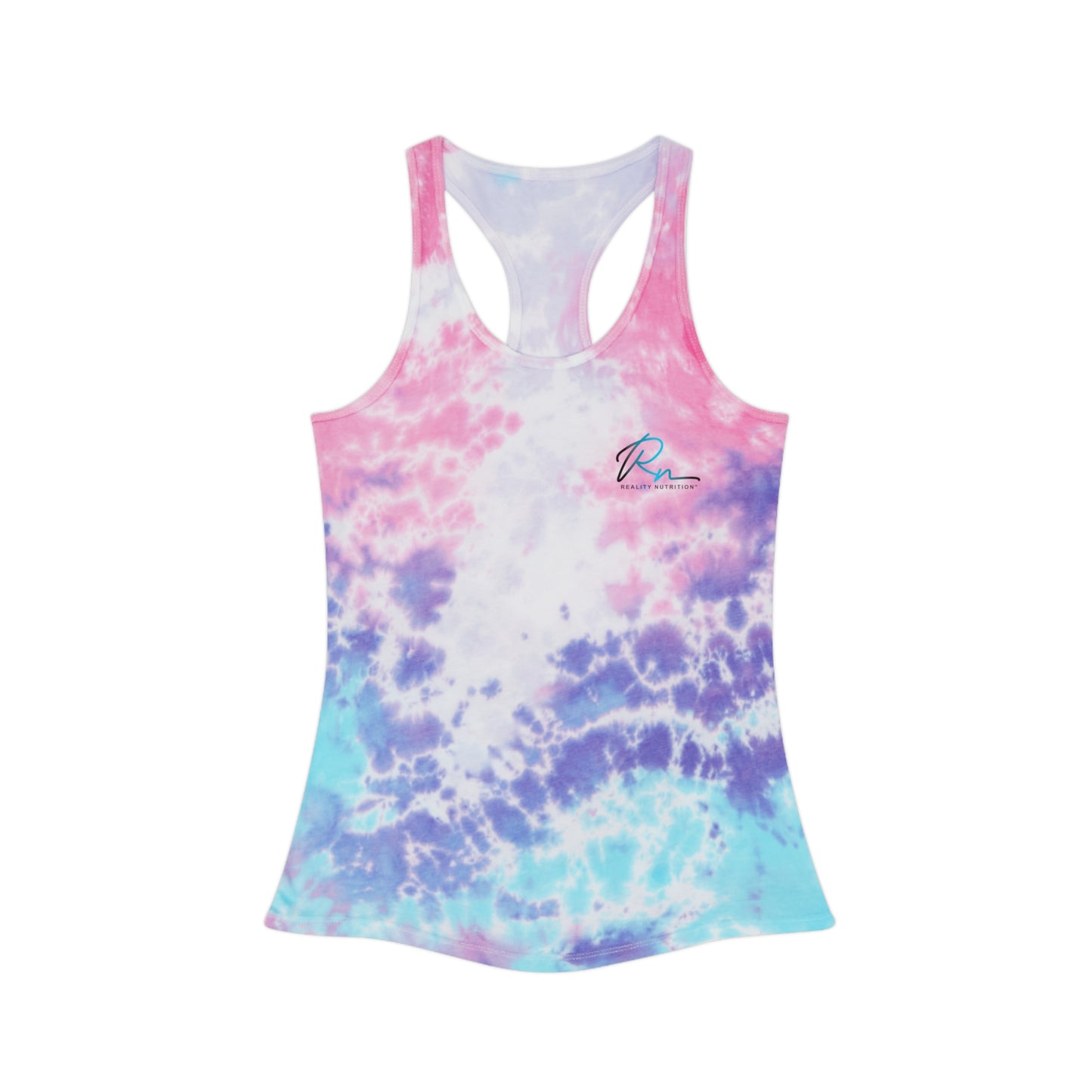 Tie Dye Racerback Tank Top with Reality Nutrition Logo