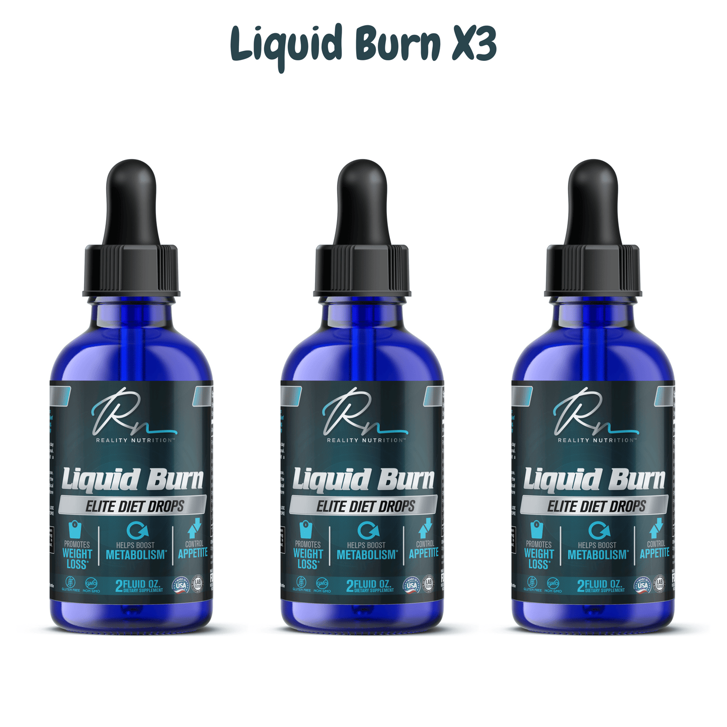 LIQUID BURN DIET DROPS BUNDLE - 3 Bottles