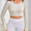 Cutout Round Neck Long Sleeve Active Top