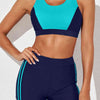 Printed Scoop Neck Back Crisscross Swim Set or Workout Set