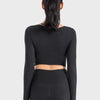 Ruched Cropped Long Sleeve Sports Top