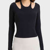 Halter Neck Long Sleeve Sporty Top