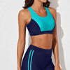 Printed Scoop Neck Back Crisscross Swim Set or Workout Set