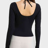Halter Neck Long Sleeve Sporty Top
