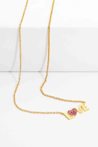 18K Gold Plated LOVE Pendant Necklace