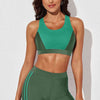 Printed Scoop Neck Back Crisscross Swim Set or Workout Set