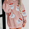 Sequin Santa Patch Ribbed Sweatshirt