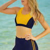 Printed Scoop Neck Back Crisscross Swim Set or Workout Set