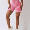 Tie Dye Wide Waistband Slim Fit Sports Shorts