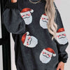 Sequin Santa Patch Ribbed Sweatshirt