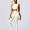 Cutout Cropped Sport Tank and Leggings Set