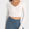Ruched Cropped Long Sleeve Sports Top