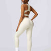 Cutout Cropped Sport Tank and Leggings Set
