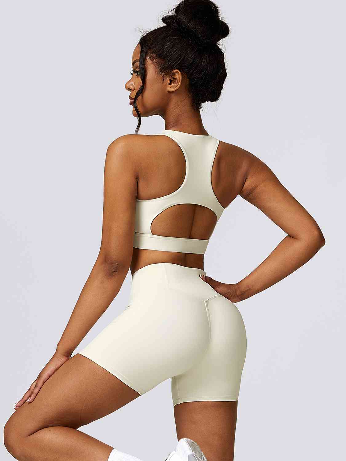 Cutout Cropped Sport Tank and Shorts Set