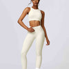 Cutout Cropped Sport Tank and Leggings Set