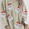 Sequin Santa Patch Ribbed Sweatshirt