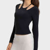 Halter Neck Long Sleeve Sporty Top
