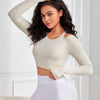 Cutout Round Neck Long Sleeve Active Top
