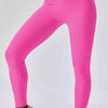 Wide Waistband Slim Fit Back Pocket Sports Leggings