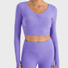 Ruched Cropped Long Sleeve Sports Top