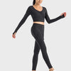 Ruched Cropped Long Sleeve Sports Top