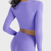 Ruched Cropped Long Sleeve Sports Top