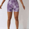 Tie Dye Wide Waistband Slim Fit Sports Shorts