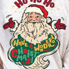 Santa Claus Graphic Asymmetrical Neck Long Sleeve Top