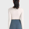 Ruched Cropped Long Sleeve Sports Top