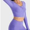 Ruched Cropped Long Sleeve Sports Top