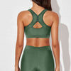 Printed Scoop Neck Back Crisscross Swim Set or Workout Set