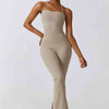 Halter Neck Flare Sport Jumpsuit