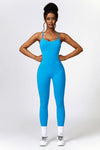 Open Back Spaghetti Strap Sports Jumpsuit