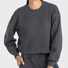 Round Neck Drop Shoulder Sports Top