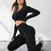 V-Neck Long Sleeve Top and Leggings Active Set