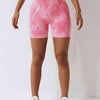 Tie Dye Wide Waistband Slim Fit Sports Shorts