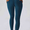 Wide Waistband Slim Fit Back Pocket Sports Leggings