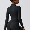 Zip Up Long Sleeve Cropped Active Top