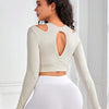 Cutout Round Neck Long Sleeve Active Top