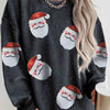 Sequin Santa Patch Ribbed Sweatshirt